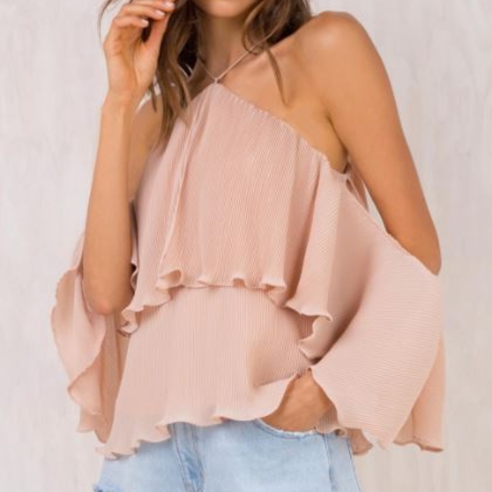 PRINCESS POLLY  NUDE WATER ON GLASS BLOUSE Size 6